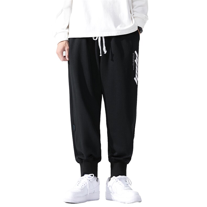 2020冬季新日系白墙大码男字母印花加绒加厚休闲卫裤K20671-P50,男装休闲裤,电商A001