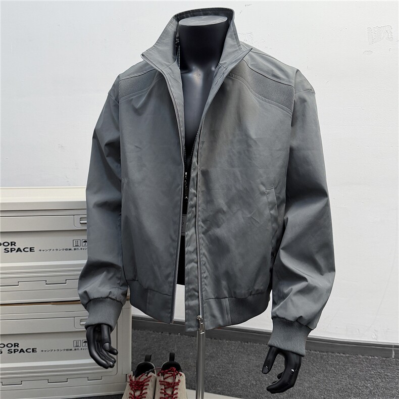 JK008假模 春装拼接工装立领开衫夹克 聚酯纤维(M-5XL)TP35图片