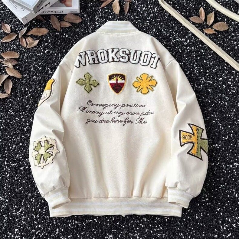 美式复古棒球服男女春秋款重磅刺绣夹克宽松洋气外套GAA162P70,男装夹克,星座1013-5