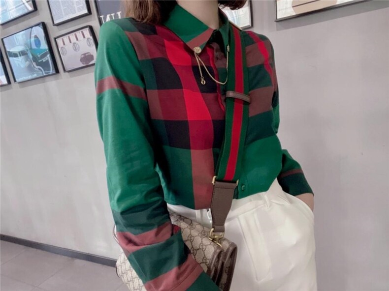 加绒格纹衬衫系列，女装衬衫，七七迷兰