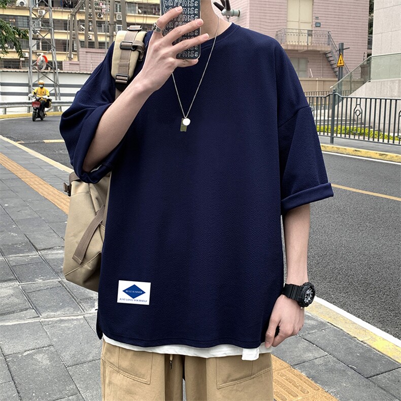 Q11061-P30春夏季七分袖t恤男大码五分袖男短袖中袖,男装T恤,电商A040