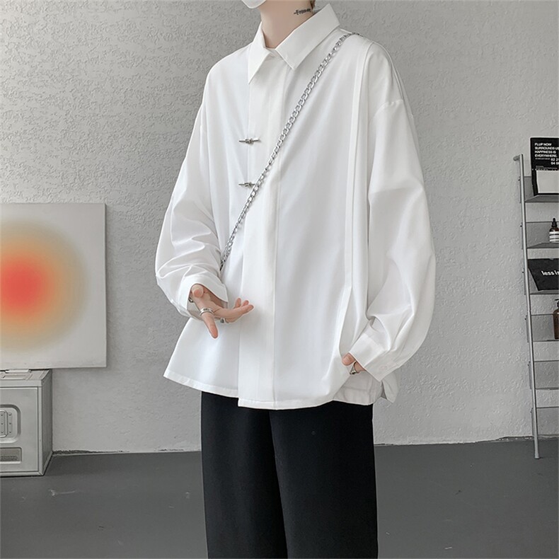 CS1153-特P40控78秋季新款垂感佳新中式衬衫宽松衬衣大码男,男装衬衫,电商A059