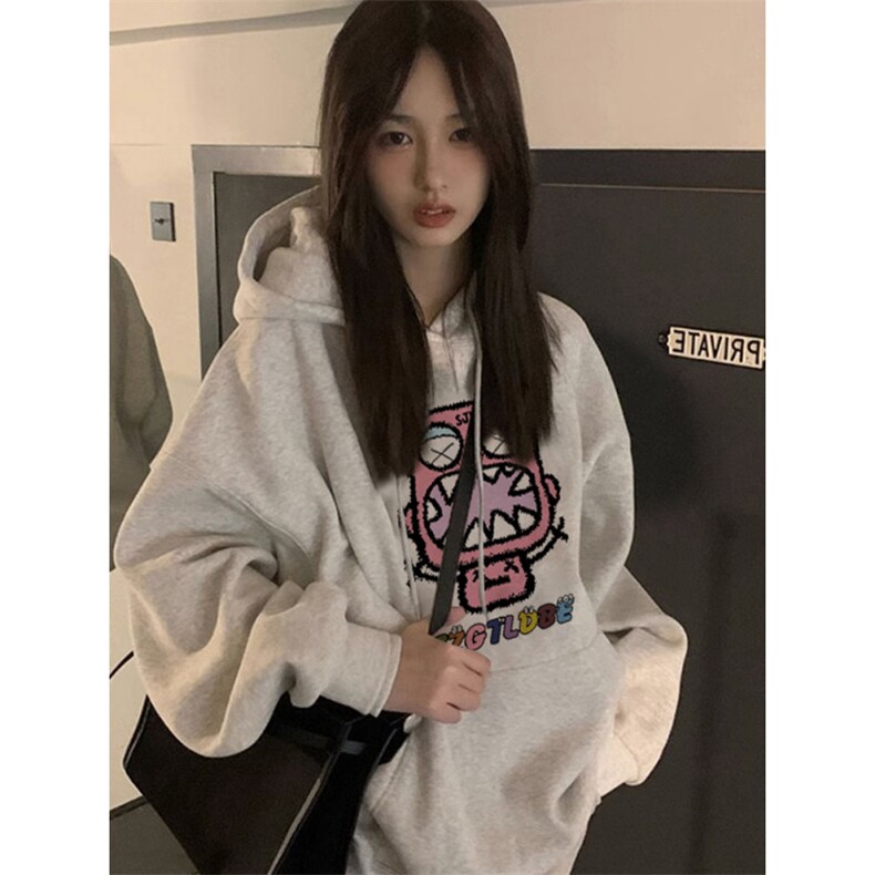C297-P55连帽口袋秋冬长袖宽松卫衣卡通印花学生学院上衣,男装卫衣,星座617A-2