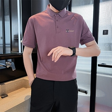 紫罗兰2024刺绣夏季短袖T恤翻领高级感Polo衫650-特P45控78，男装T恤，电商D342