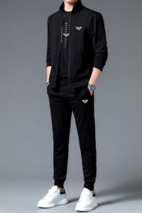 中年男士运动套装春秋季商务休闲运动服爸爸装卫衣男套装潮图片