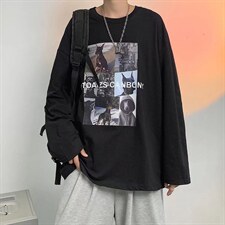 bf印花春秋港风ins2022潮流长袖T恤原宿风宽松休闲打底衫T751-P22,男装T恤,星座512-2