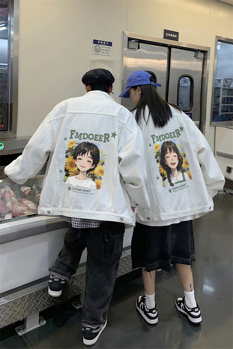 2025春季港风大码不一样印花情侣牛仔夹克外套男JK561-P6588,男装夹克,星座912-1（原星座914-5）