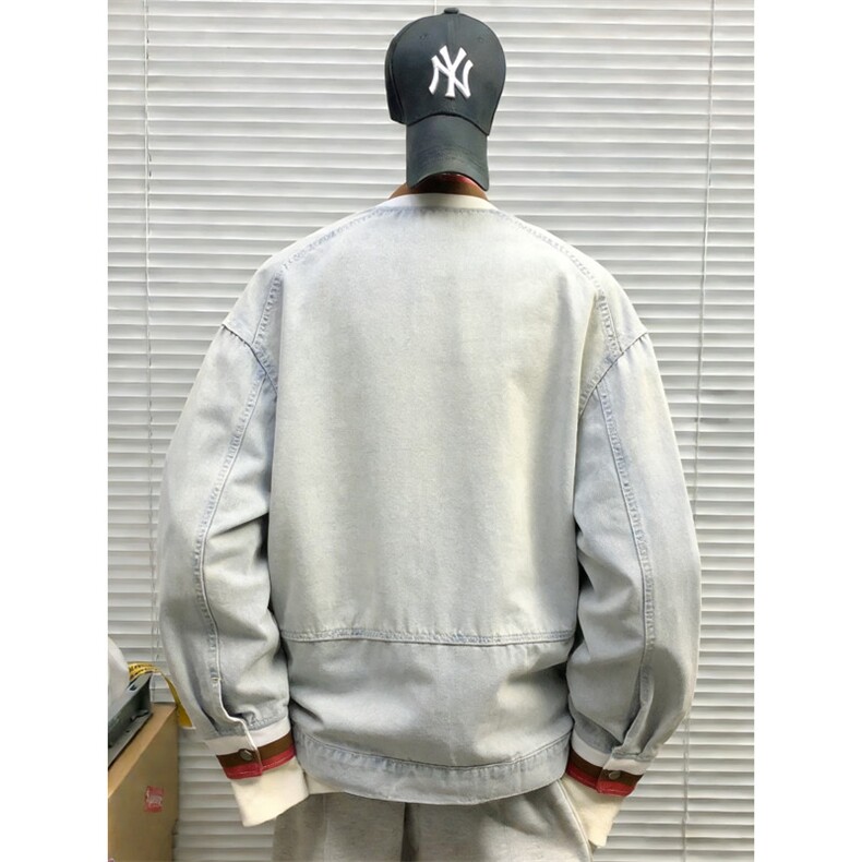 小众设计感水洗立领牛仔外套男女春秋季宽松百搭夹克潮K08964-P78,男装工装外套,星座308B-2