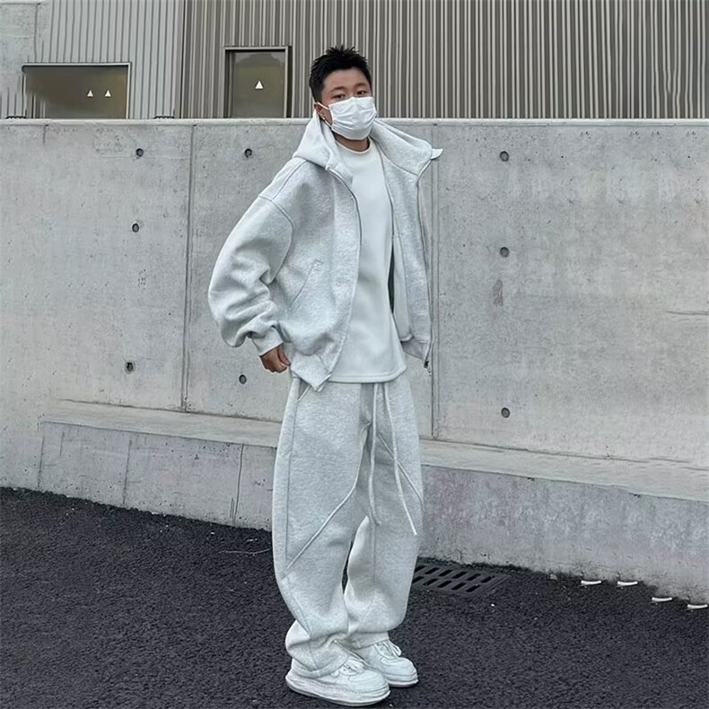 现货运动连帽卫衣外套长裤大码春秋新款韩版时尚宽松显瘦拉链开衫，女装短外套，星座218-1（原230）