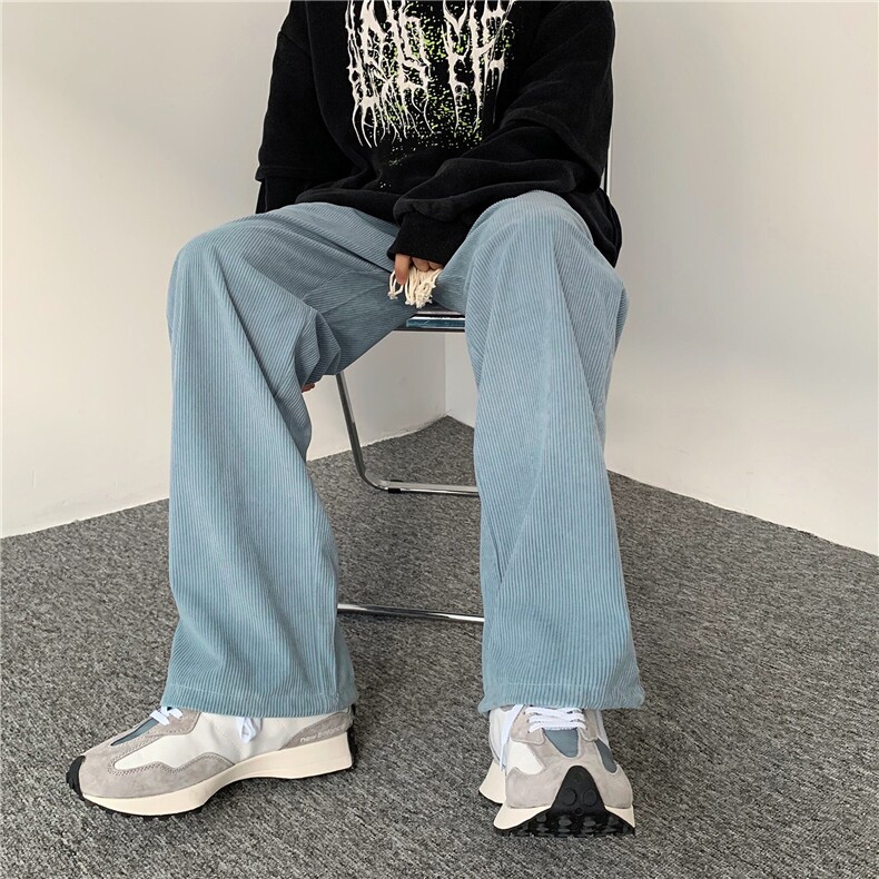 DK115-加绒P35日系复古灯芯绒裤子男秋冬宽松直筒裤重磅加绒裤子,男装休闲裤,星座603-2