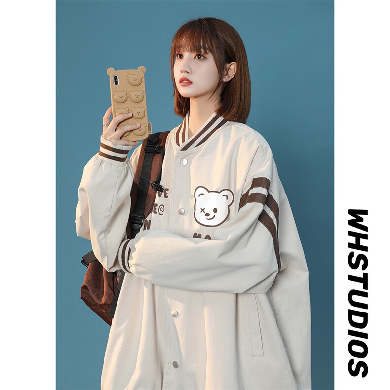 中性秋季百搭宽松棒球服拼色夹克情侣棒球服外套女G6291P65控78，男装夹克，电商A268