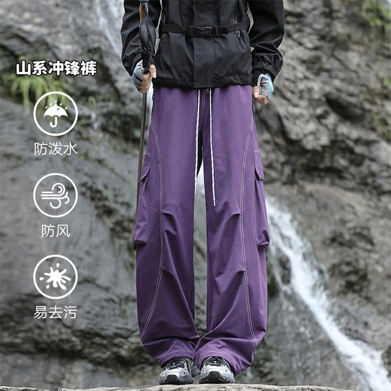 秋季防风拼接大口袋大码防泼水户外登山冲锋裤男K24036-特P55控98,男装休闲裤,电商A001