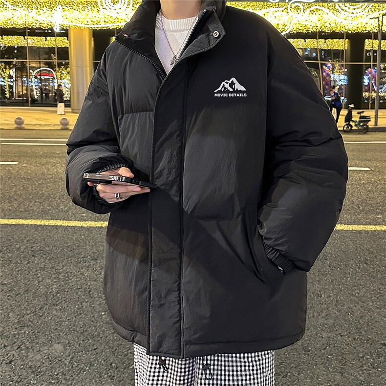 港风夜景字母印花休闲白鸭绒立领羽绒服A247-YR81826特批175控258,男装羽绒服,电商A247