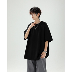 8XL-M高品质重磅棉光版纯色短袖T恤百搭款半截袖五分袖DX332特P23，男装T恤，电商D206-1