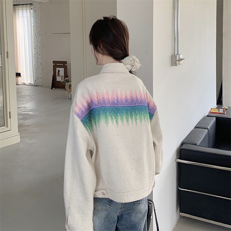 休闲刺绣渐变色短外套女春秋2025新款小个子百搭减龄爆款夹克上衣,女装短外套,2C198