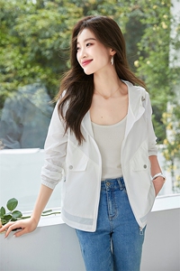 防晒衣女2024新款夏季修身时尚今年流行爆款穿搭防晒服短上衣外套图片