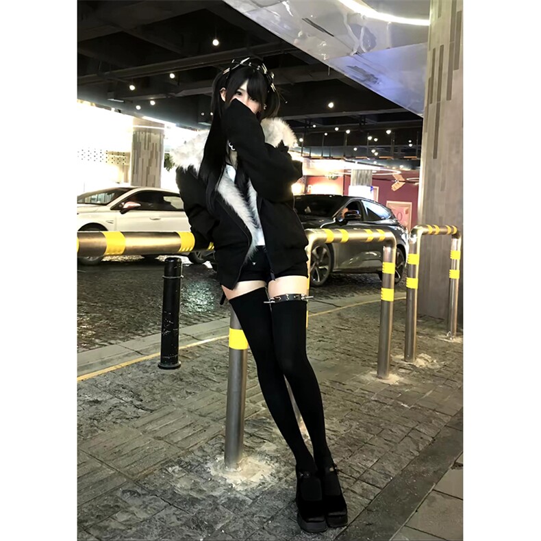 现货重磅硬挺boxy羽绒棉衣座山雕猫耳大毛毛领麂皮棉服冬外套,男装棉衣,电商A486-1