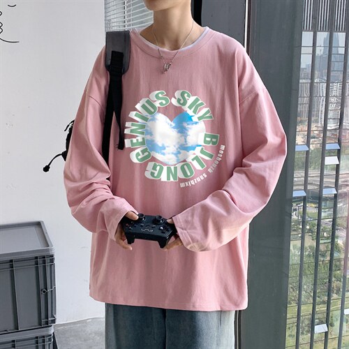 ！秋季打底衫男卫衣男潮流圆领纯棉长袖T恤男CX296-P25图片