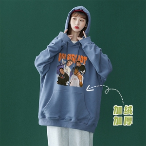中性 秋季潮流欧美印花上衣宽松连帽卫衣 W235JR  P35控58加绒P45图片
