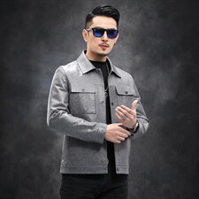 CMJ891秋冬新款男士皮夹克韩版修身绵羊皮外套P690，男装夹克，电商B360A（原721A）