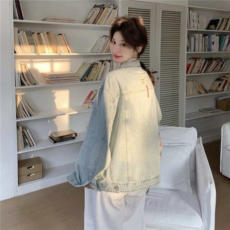 春季新款撞色牛仔休闲外套2c307-901p165k268,女装短外套,2C307