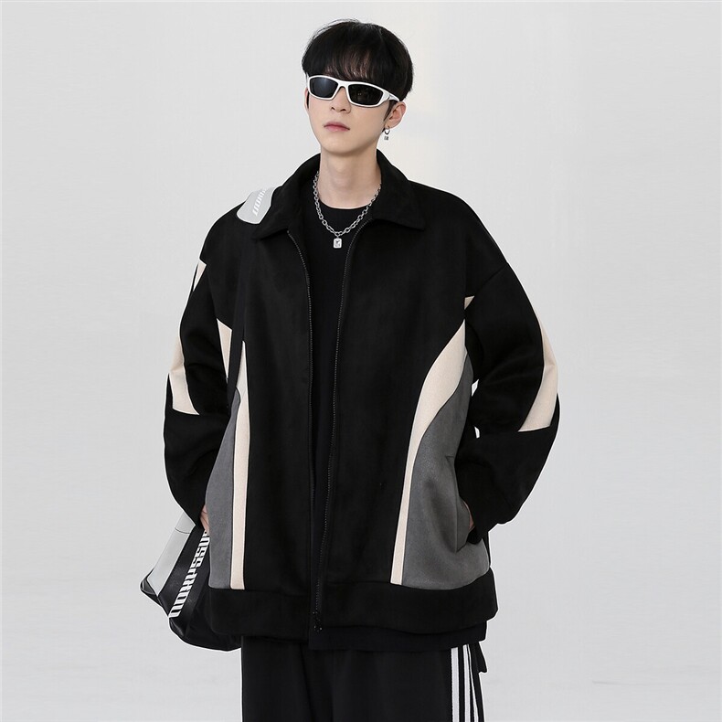 2025撞色夹克外套男2026春夏季宽松拉链外套可二开jk501-p65,男装夹克,电商C307