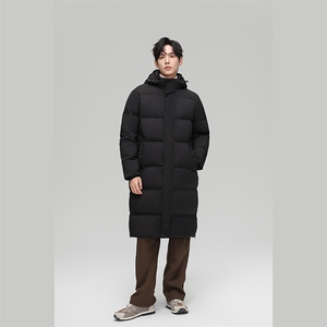 90%白鸭绒羽绒服长款过膝连帽压胶加厚保暖外套H810-P260368图片