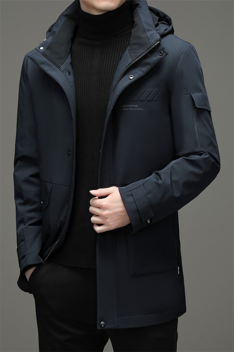 新款羽绒服男士中长款厚款保暖外套连帽羽绒外套SNNYR867032-P320,男装羽绒服,电商B212（原钱塘6029）