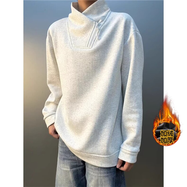 半拉链运动加绒卫衣套头长袖银狐绒衣服男女休闲秋冬WY65,男装卫衣,星座1116A（原606A-3）