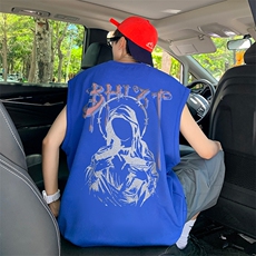 B239-1225-P23夏季坎肩无袖T恤男装背心/马甲创意字母人像印花，男装背心/马甲，星座514-2(原B239)