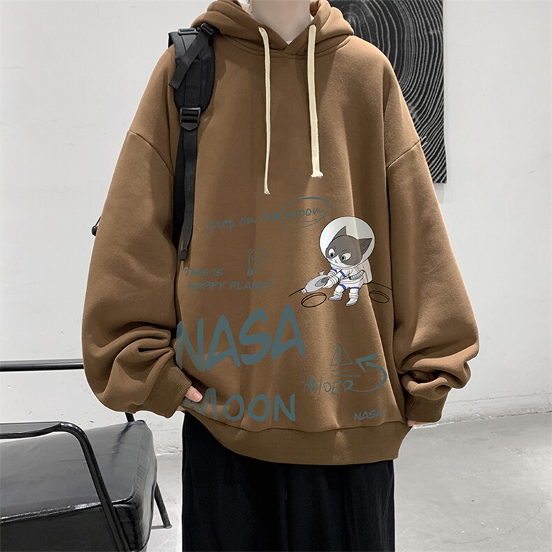 WY2187-P35加绒款-P40纯棉连帽卫衣男大码运动帽衫宽松薄外套男,男装卫衣,电商A040