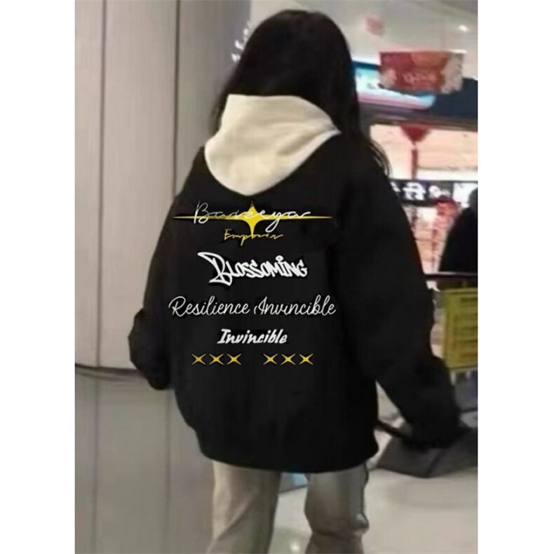棒球服秋冬港风星星美式印花飞行员男女宽松街头夹克棉服MSS840,男装夹克,星座1116A（原606A-3）