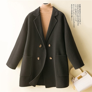 气质短款双面羊绒大衣女新款秋冬保暖小个子毛呢外套羊毛呢子西装,女装双面呢大衣,佳恩服饰