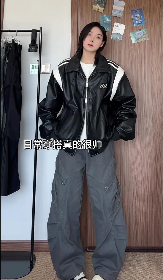 冬季宽松设计感拼接皮棉衣潮休闲加厚外套XZ811A-MF160-P125,男装棉衣,星座811A