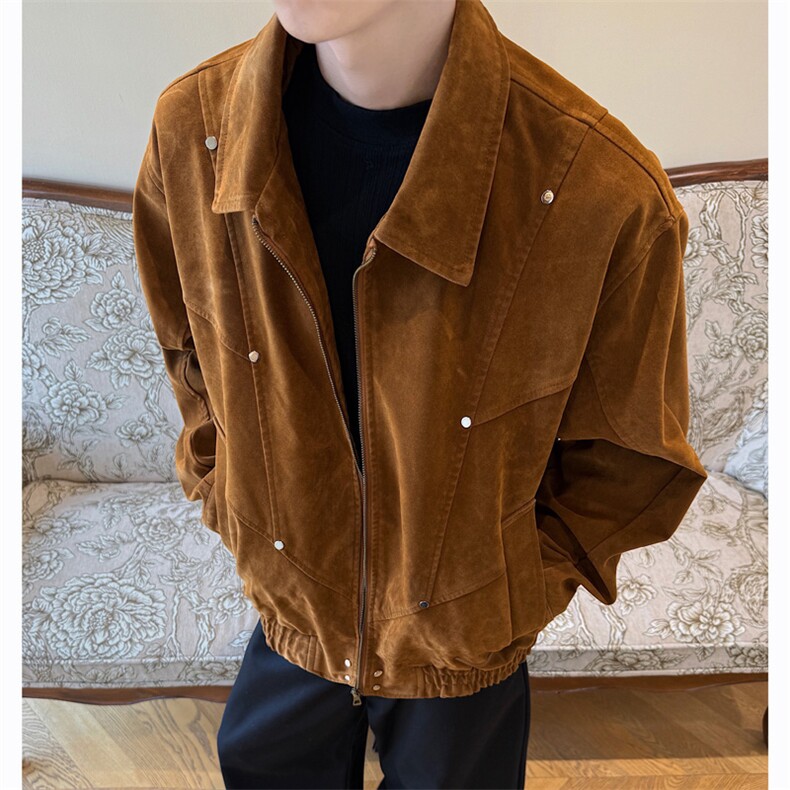 男装夹克2025秋季新款复古翻领飞行员外套XZ514-2-JK994-P98,男装夹克,星座514-2(原B239)