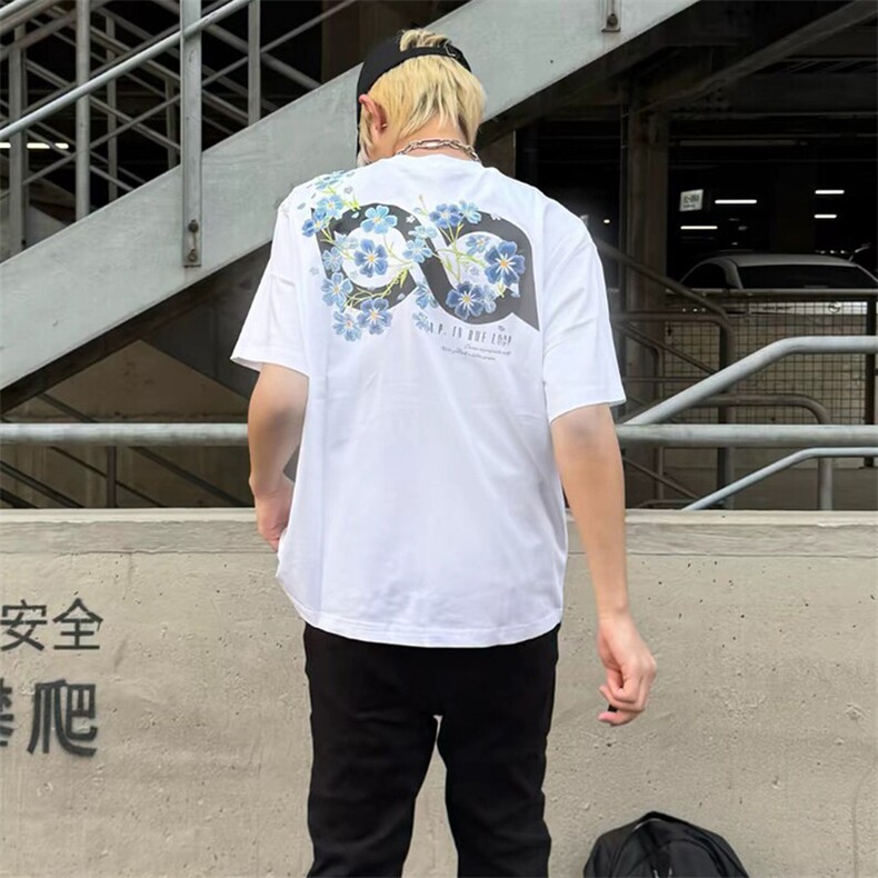 万针全刺绣解构设计260克重磅双纱纯棉高品质美式高街短袖T恤特39,男装T恤,电商A486
