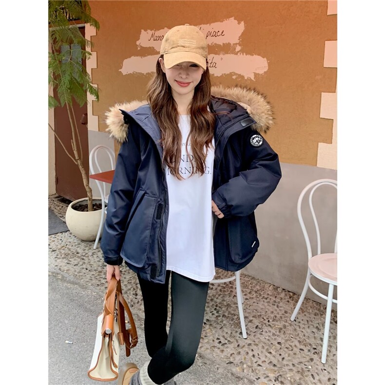 冬季棉服女款短款2025年新款派克服宽松连帽修身加厚工装外套图片