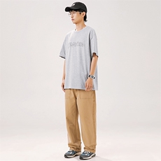 2025夏季新款男装日系潮牌印花圆领宽松短袖休闲T恤半袖T886-F38，男装T恤，电商A101（原外27）