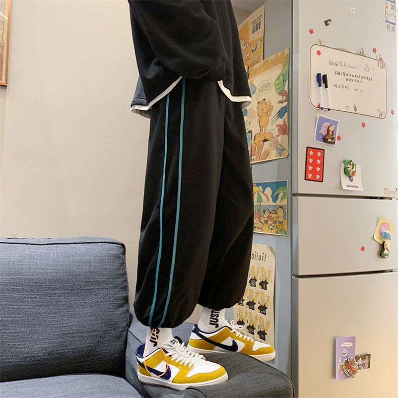 夏季薄款速干条纹暑假休闲裤松紧腰男运动裤D201-DM16-P35，女装休闲裤，电商D321-1