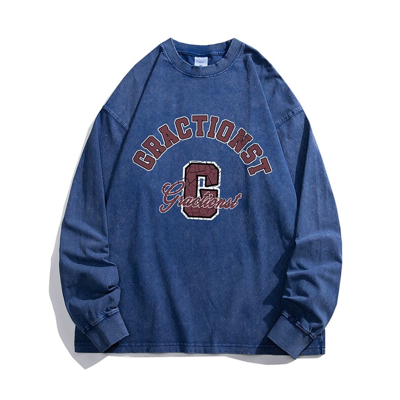 白底23新款秋季时尚百搭宽松鹿皮绒字母印花卫衣ST201P40控58，男装卫衣，电商A247-1