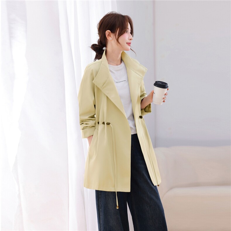 中长宽风衣外套女2026新款休闲时尚,女装风衣,鑫源服饰