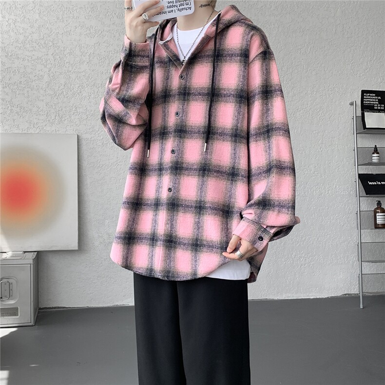 深度库存CS7139-P40特加绒P53特磨毛中性厚款连帽衬衫外套,男装衬衫,电商D232