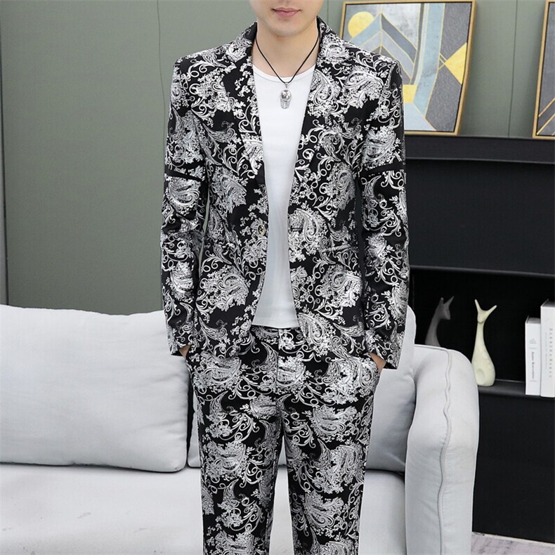 507A-T886-P1252025春夏时尚个性夜店男士西服西裤两件套,男装西服,星座507A（原星座306B-2）