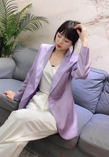 2021新款小西装，黑色，紫色，女装西装，艾涵o