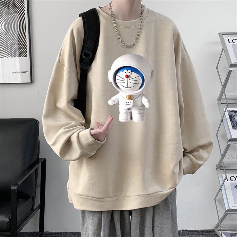 NASA叮当猫麂皮绒卫衣男大码重磅长袖t恤男JW81233-P35,男装卫衣,电商A040