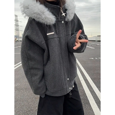 1506-1/M3671/P86大毛领派克棉服男女冬季保暖连帽棉衣情侣潮牌，男装棉衣，星座1506-1