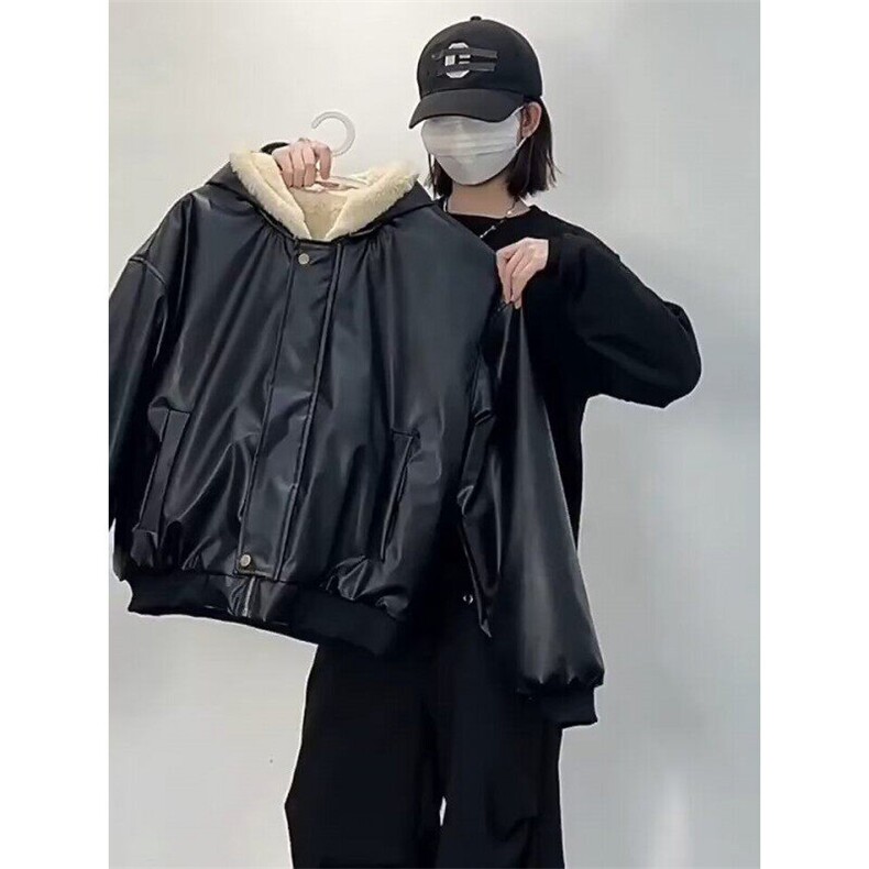 【有货】DF2228-P118两面穿皮棉衣男女冬季皮毛一体棉袄情侣棉衣图片