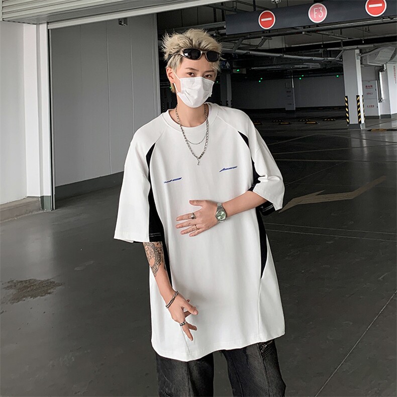 美式复古宽松圆领体恤2024夏季新款POLO衫短袖男现货T1768-P36，男装Polo衫，星座512-4