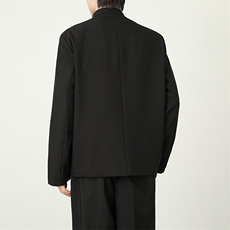 新中式男士礼服订婚礼不规则西装风立领金竹刺绣中山装西服，男装西服，星座601-1