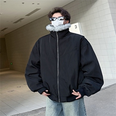 F651P125冬季中性风小众高级感宽松卡其色棉衣冬外套潮常，男装棉衣，星座512-6